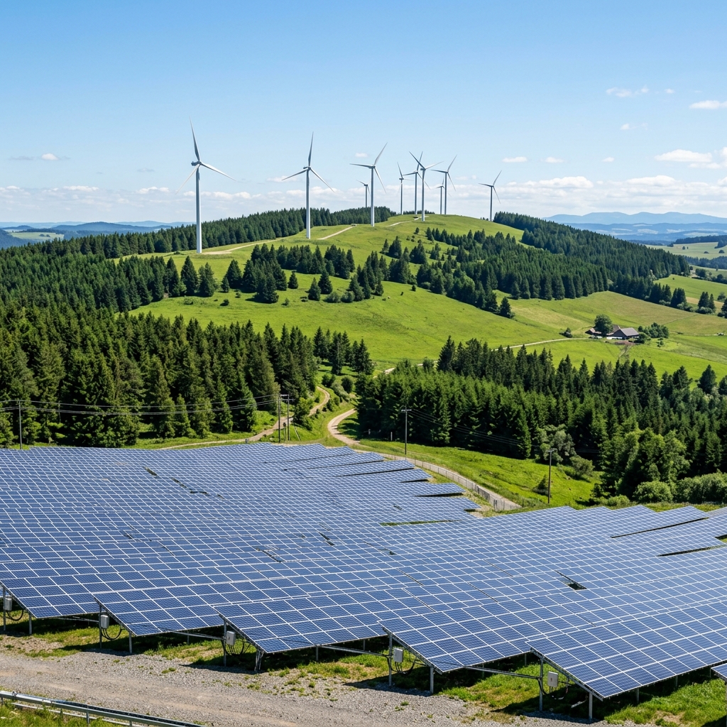 Wind Turbines and Solar Panels (Clean Energy)